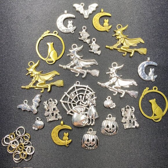 Halloween Witch Themed Charms Pendants 21pc Set - Picture 4 of 4
